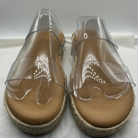 Bamboo: Transparent 2- Strap Espadrille Slides | Size 8.5 (w/o box) - Picture 2 of 5